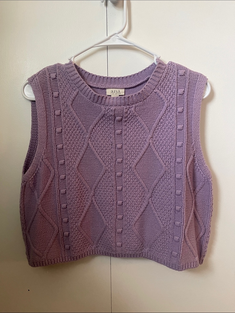 a.n.a Lilac Cable Knit Sleeveless Sweater Tank